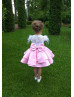 Pink Feather Sleeves Popular Flower Girl Dress